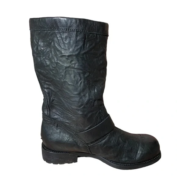 Jimmy Choo Black Moto Biker Lined Boots Size US‎ 5